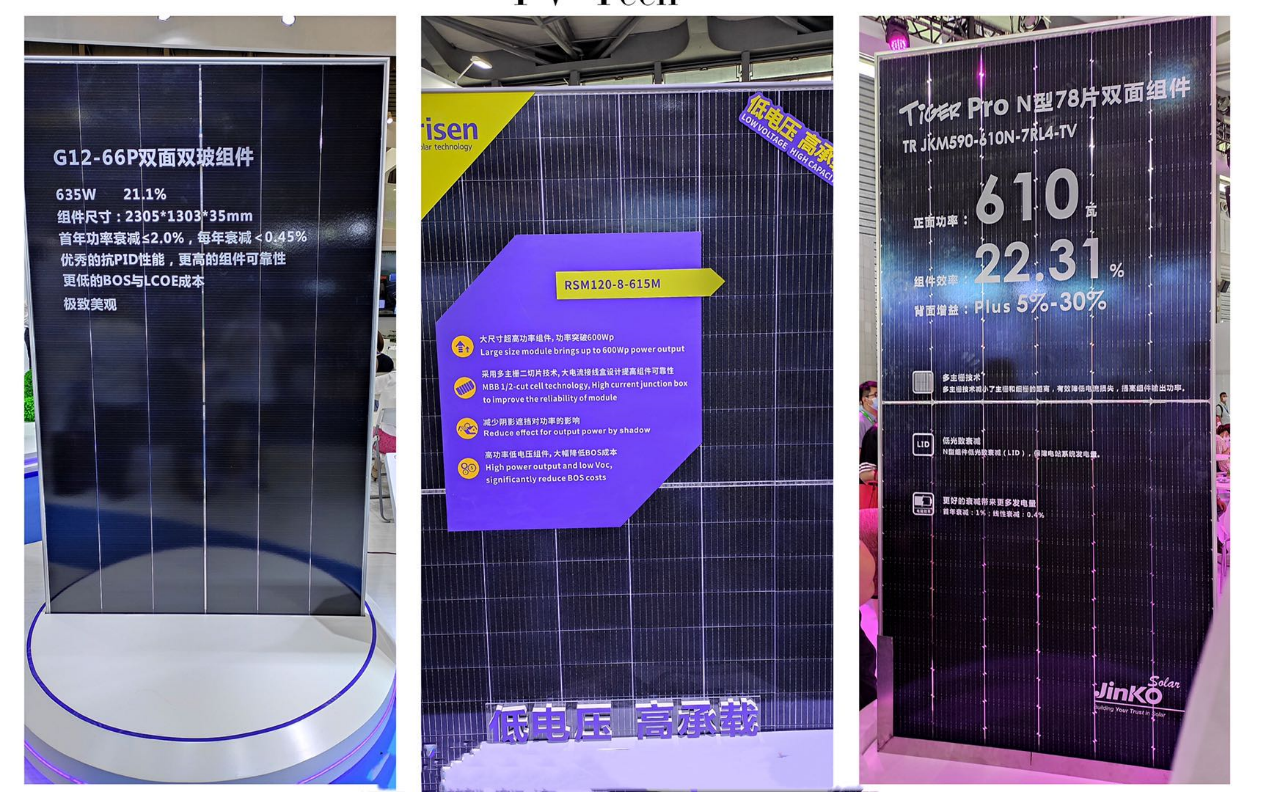 DZS Solar (635W),Risen (615W),Jinko Solar(610W.