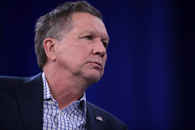 Kasich acted on his promise to veto the bill that made compliance with state clean energy standards voluntary, citing job growth as a key reason for his decision. Source: Flickr/Gage Skidmore