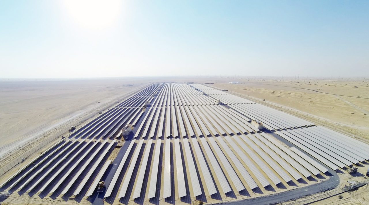 The first phase of the Mohammed bin Rashid Al Maktoum Solar Park in Dubai. Source: First Solar.