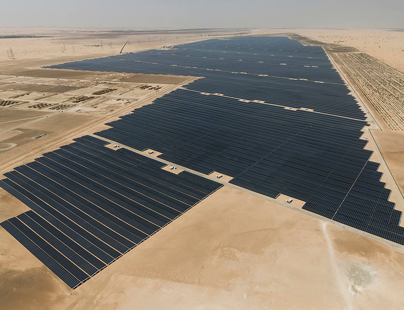 Al Dhafra will supersede the 1.2GW Abu Dhabi Noor project (pictured) as the Emirate’s largest solar installation. Image: EWEC. 