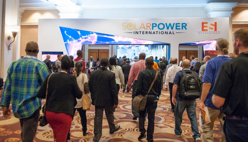 At Solar Power International 2018 in Anaheim, numerous PV module manufacturers are continuing to roll-out a wider range of panels that embrace new technologies such as bifacial and half-cut cells as well as increased performance from existing product offerings that include both monocrystalline and multicrystalline. SPI