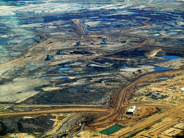 Oil sands - sometimes incorrectly referred to as 'tar sands' in Alberta, Canada. Image: Flickr user: Howl Arts Collective.