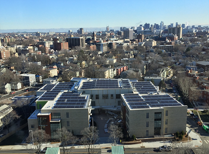 Sunpreme Bifacial PV Panels Installed at MLK School in Cambridge, MA. 