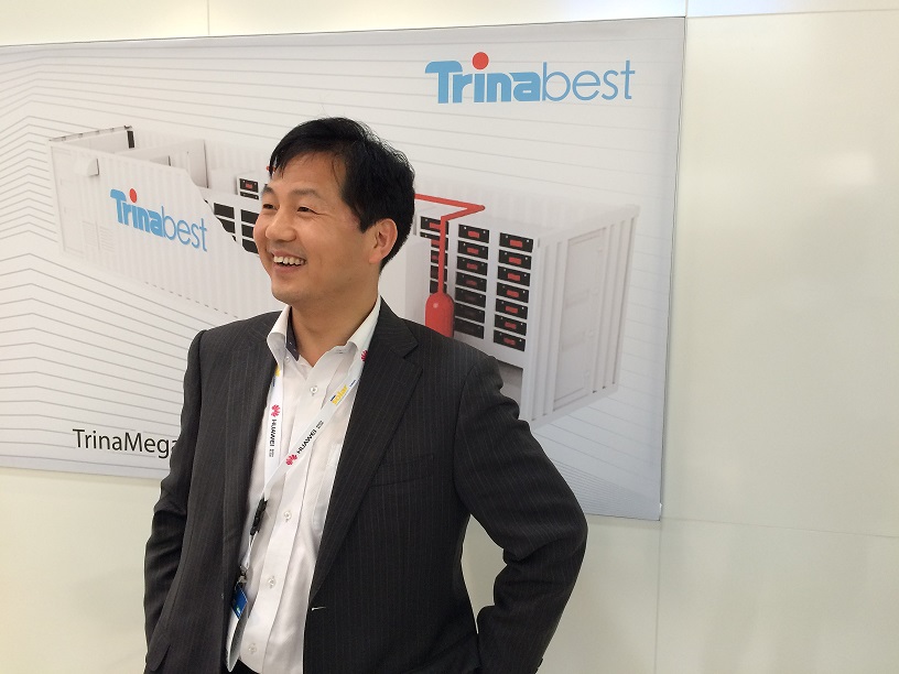 Frank Qi of Trina Best at this week's Intersolar trade show in Europe. Image: Andy Colthorpe.